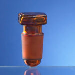 Hollow glass stoppers - amber stained