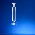 Scheidetrichter, zylindrische Form, Glasküken, graduiert