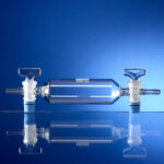 Gasprobenrohre (Gasmaus) mit zwei Einweghähnen (Glasküken)