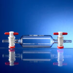 Gas sampling tubes, two one-way stopcocks, PTFE plugs